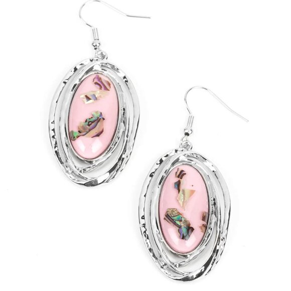 Paparazzi Jewelry Accessories - Ocean Floor Oracle - Pink Earrings - Vintage - Picture 2 of 4